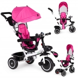 Children's Tricycle with Rotating Seat and Canopy Pink ECO TOYS