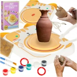 Creatieve set pottenbakkersschijf voor kinderen met kattenmotief