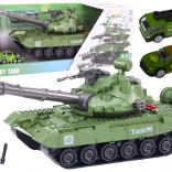 Green DIY tank for children with detachable parts and sounds