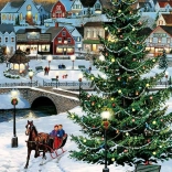 COBBLE HILL Puzzle Weihnachtsbaum im Dorf 1000 Teile