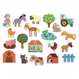Vilac wooden farm magnets, 20 pcs