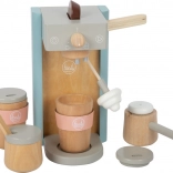 Houten koffiemachine met accessoires Tasty