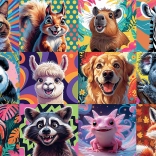 Puzzle Portraits d’animaux joyeux 300 pièces