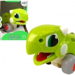 Green push-and-go dinosaur on wheels – toy for kids