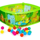 Trockener Pool mit 50 Bällen