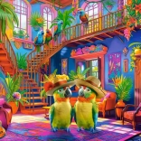 Puzzel 500 stukjes Papegaaien in het paradijs