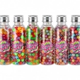 Plastic kralen met koord in een potje – mix van kleuren