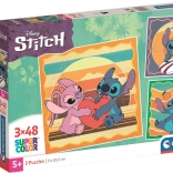 Puzzle Clementoni Stitch : extraterrestre amical 3×48 pièces