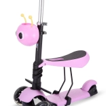 kinderstep met knipperende wielen roze