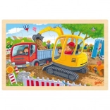 GOKI Wooden Puzzle – Excavator, 24 Pieces